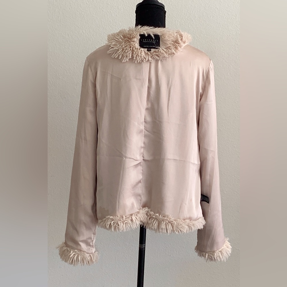 Winter Off white Faux Fur Jackets Size M - Picture 9 of 16